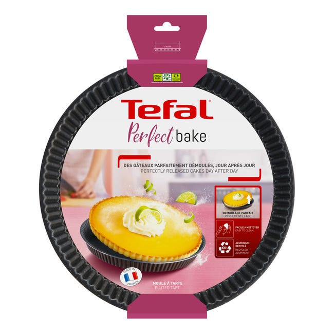 TEFAL - Moule à tarte Perfectbake D : 24 cm - aluminium recyclé