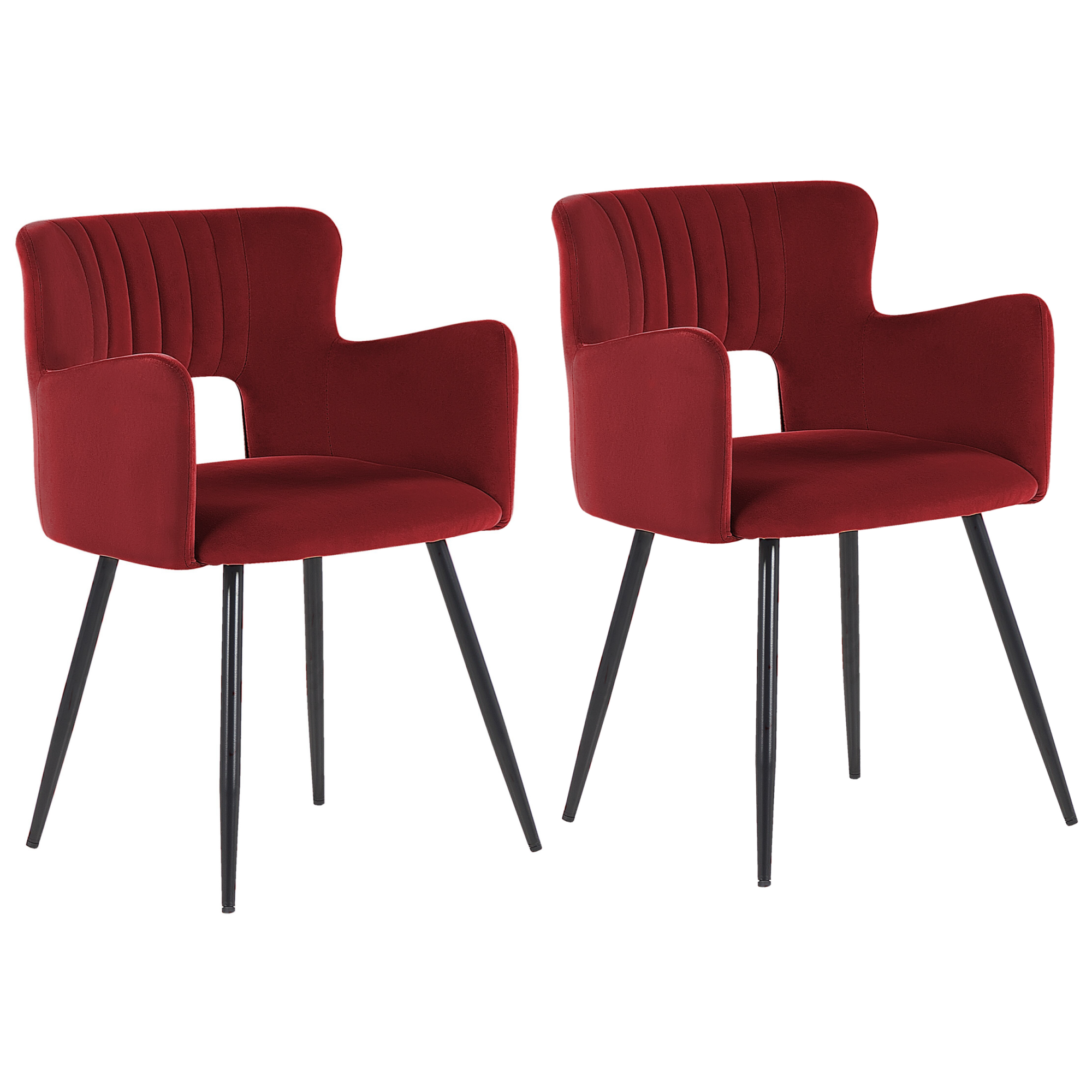 Divano letto a 3 posti in velluto rosso scuro EINA | Leroy Merlin