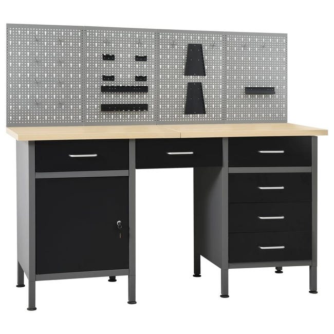 Etabli 160 cm avec 4 panneaux muraux table de travail rangement atelier  garage 02_0003665