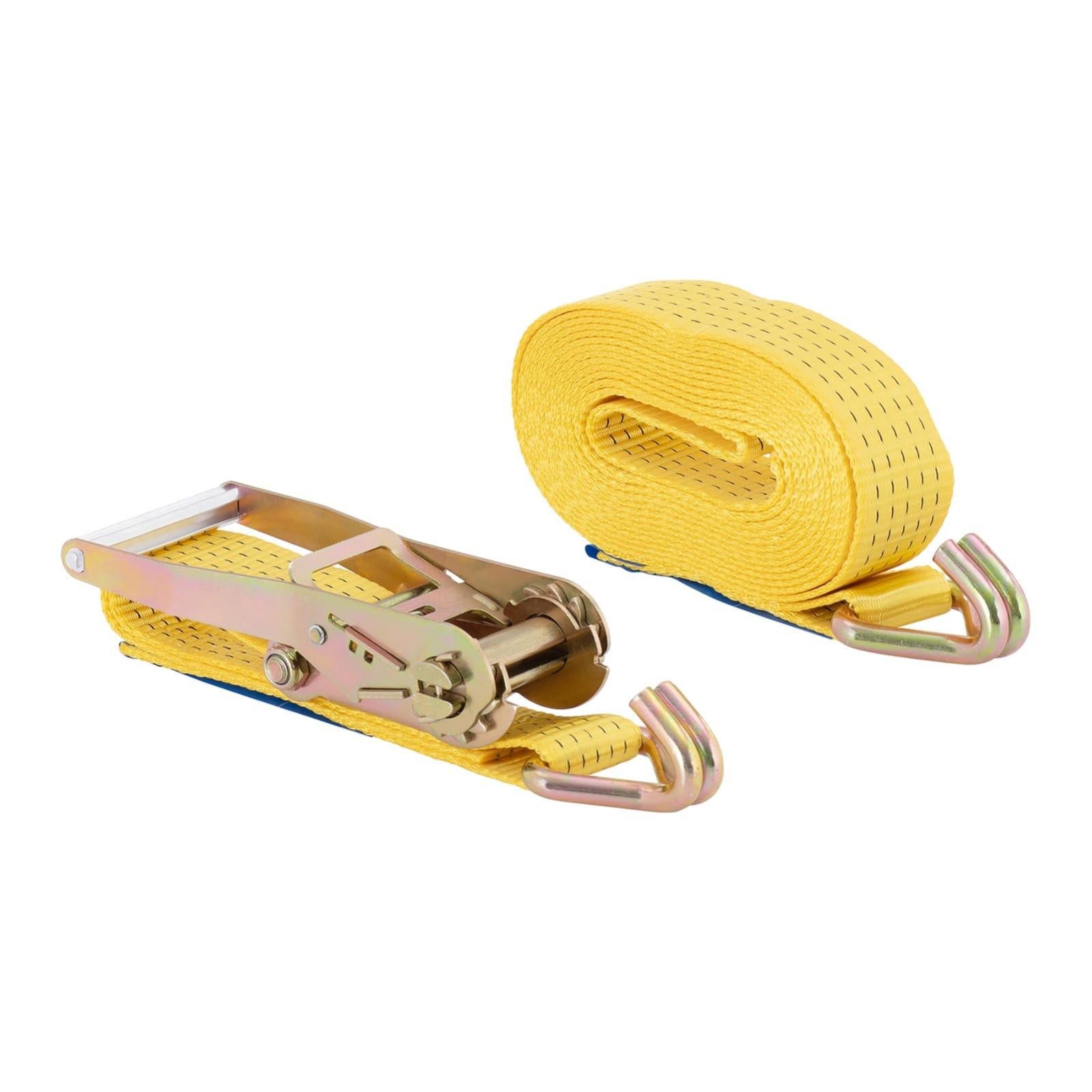 Lot de 4 sangles à cliquet arrimage de chargement 6 m (5,5 m sangle ajustable + 0,5 m sangle