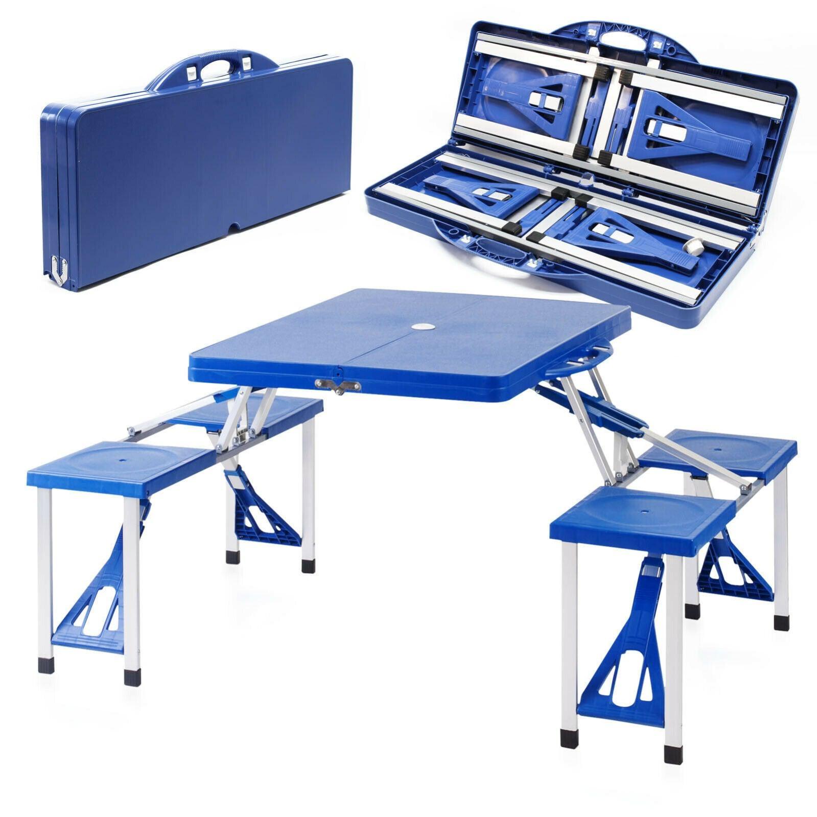 HYPERAX Table de camping et tabourets pliables, table de plage pliante