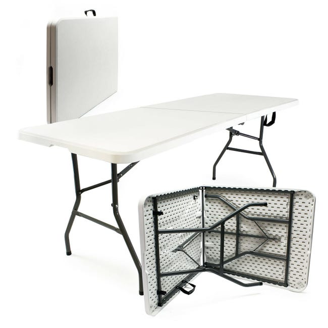 Table de camping, Pliable, en Plastique solide, 183 x 76 x 74 cm acheter en  ligne à bas prix