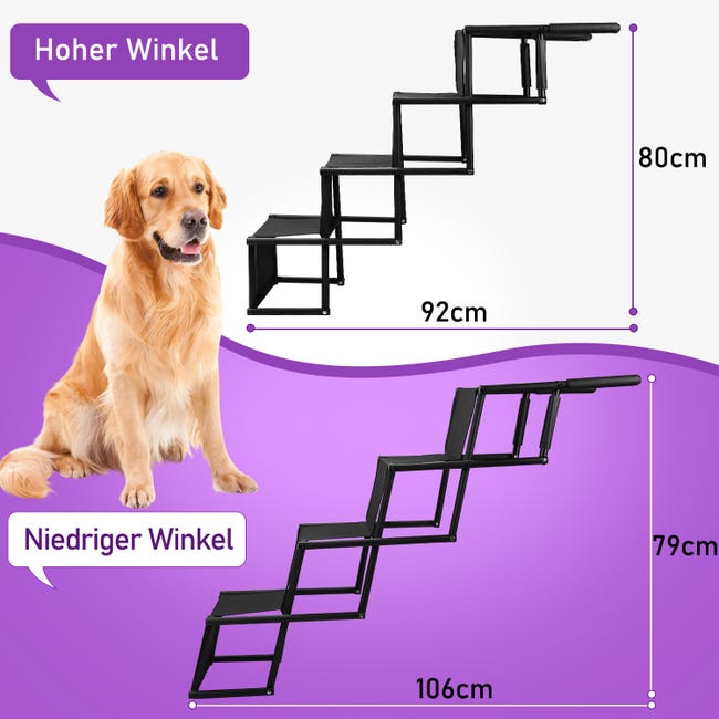 Escalier pliable pour Chiens, Rampe pour chien, escalier pour chien,  pliable, rampe pour chien,jusqu'à 60kg, pour Les Voitures Lit