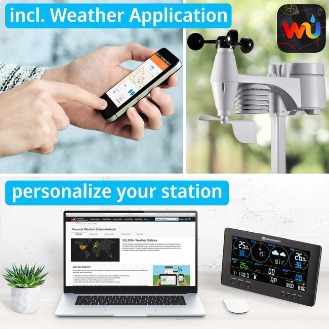 Estación meteorológica profesional WIFI HD TFT con sensor 7 en 1 - Aire  Libre Shop