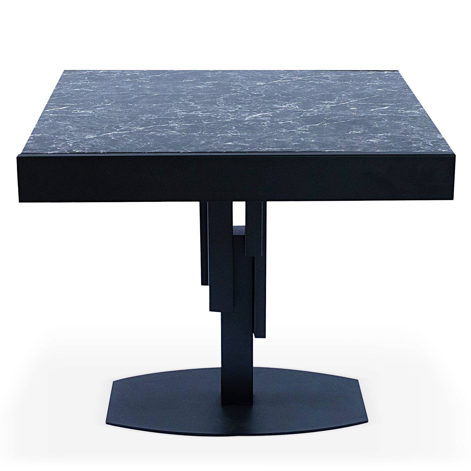 Table extensible plateau verre effet granite Soa