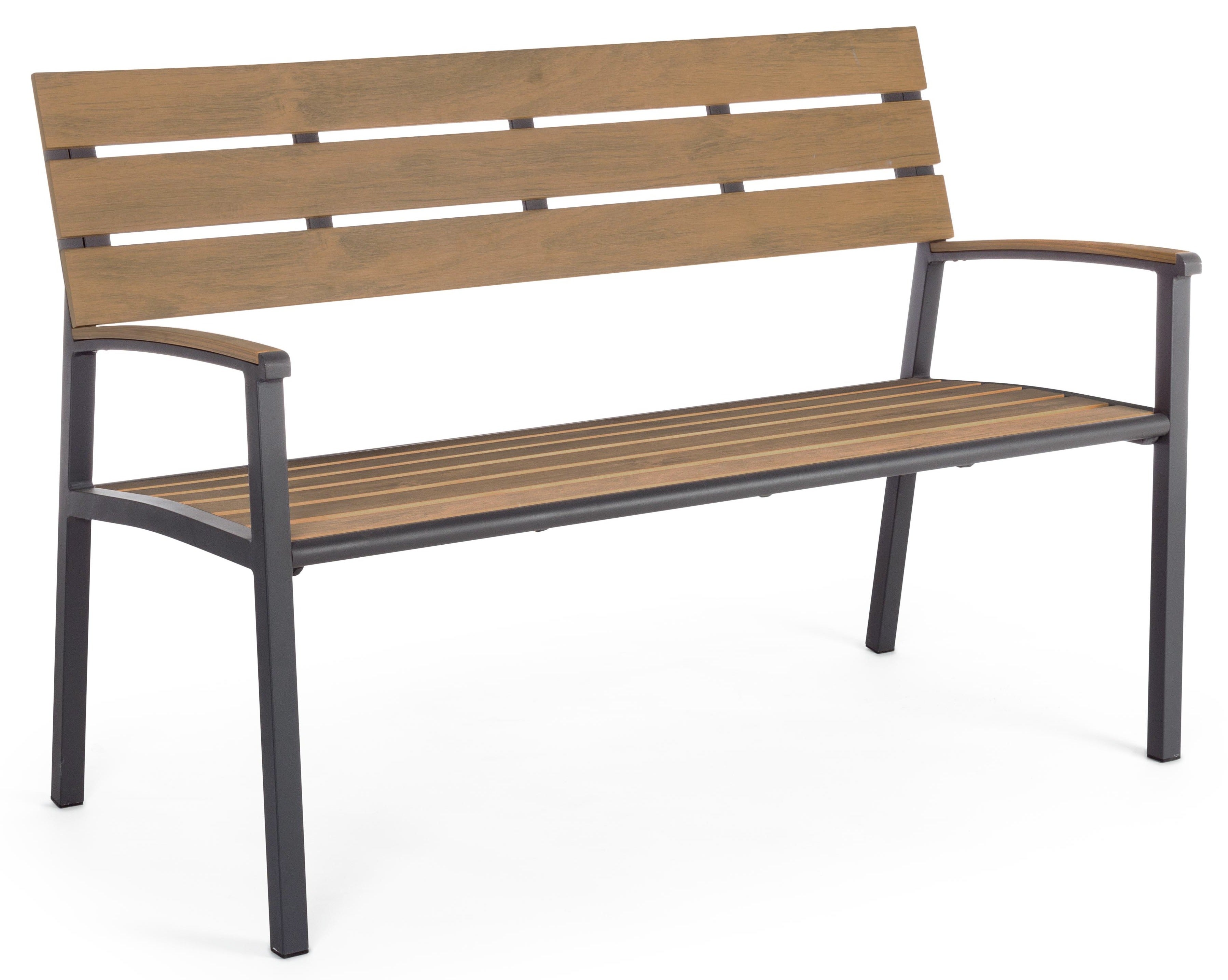 Banc de jardin en polywood et aluminium - bois clair (3 p