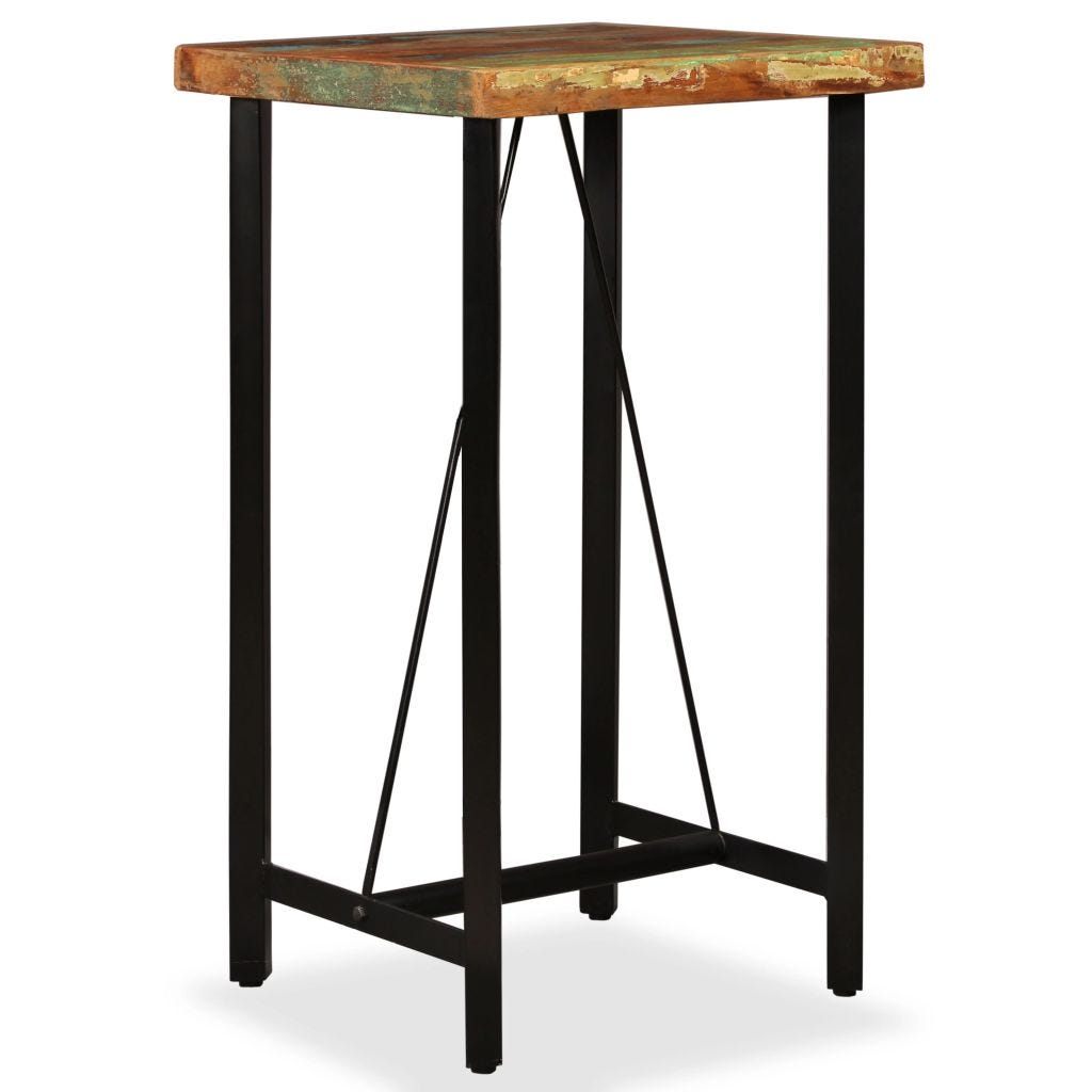 Table haute mange debout bar bistrot bois de récupération massif 107 cm  0902073