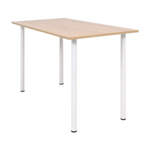 Table pliante cuisine à manger hauteur réglable pour 4 personnes 120 cm  hêtre et blanc helloshop26 03_0004363 - Conforama