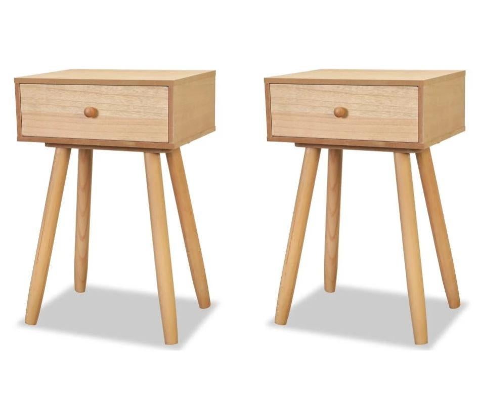 Table de nuit chevet commode armoire meuble chambre 2 pcs bois de pin