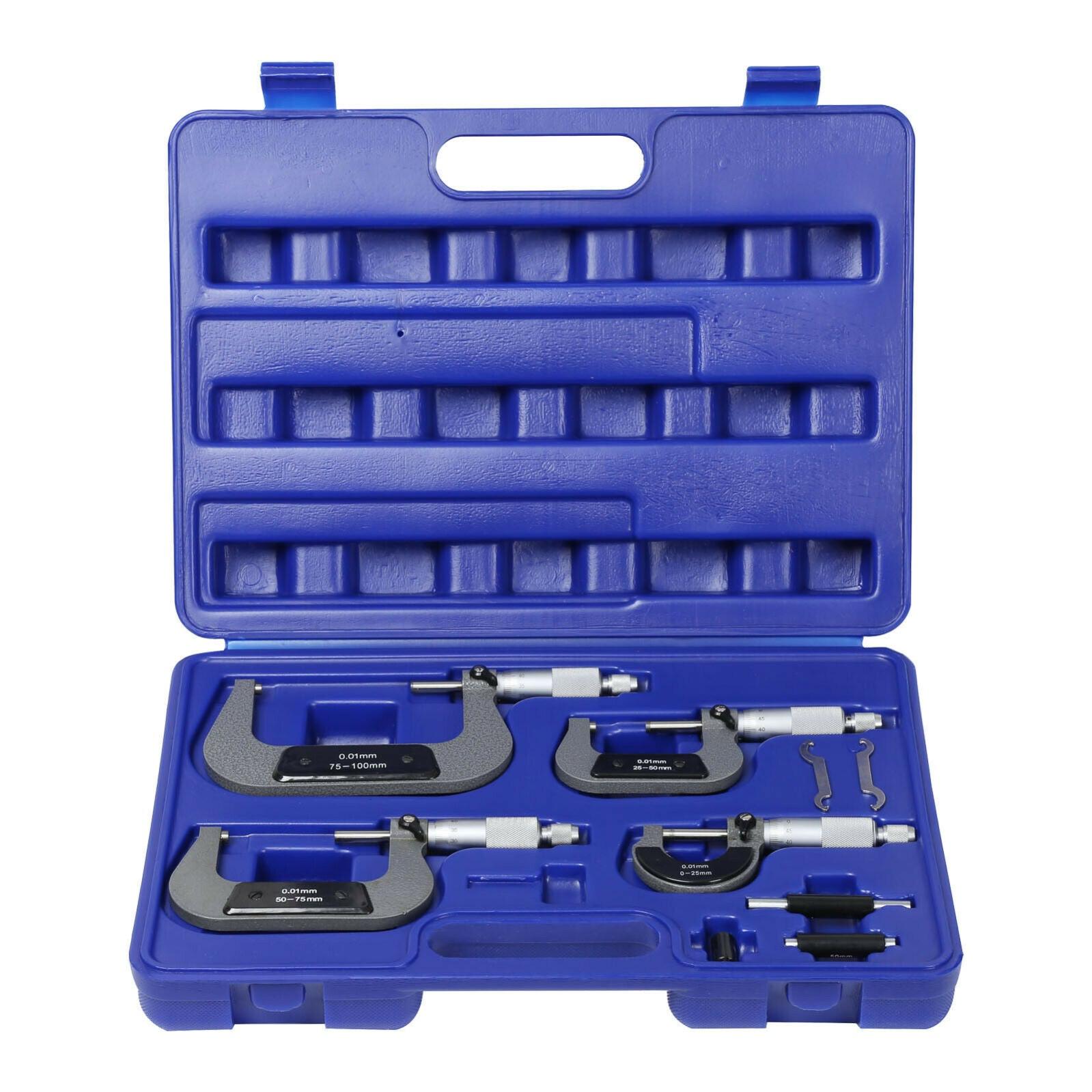 Jeu De 4 Micromètres STHALWERK 0-100 Mm – DIN 863 – Outillage De Précision Métrique