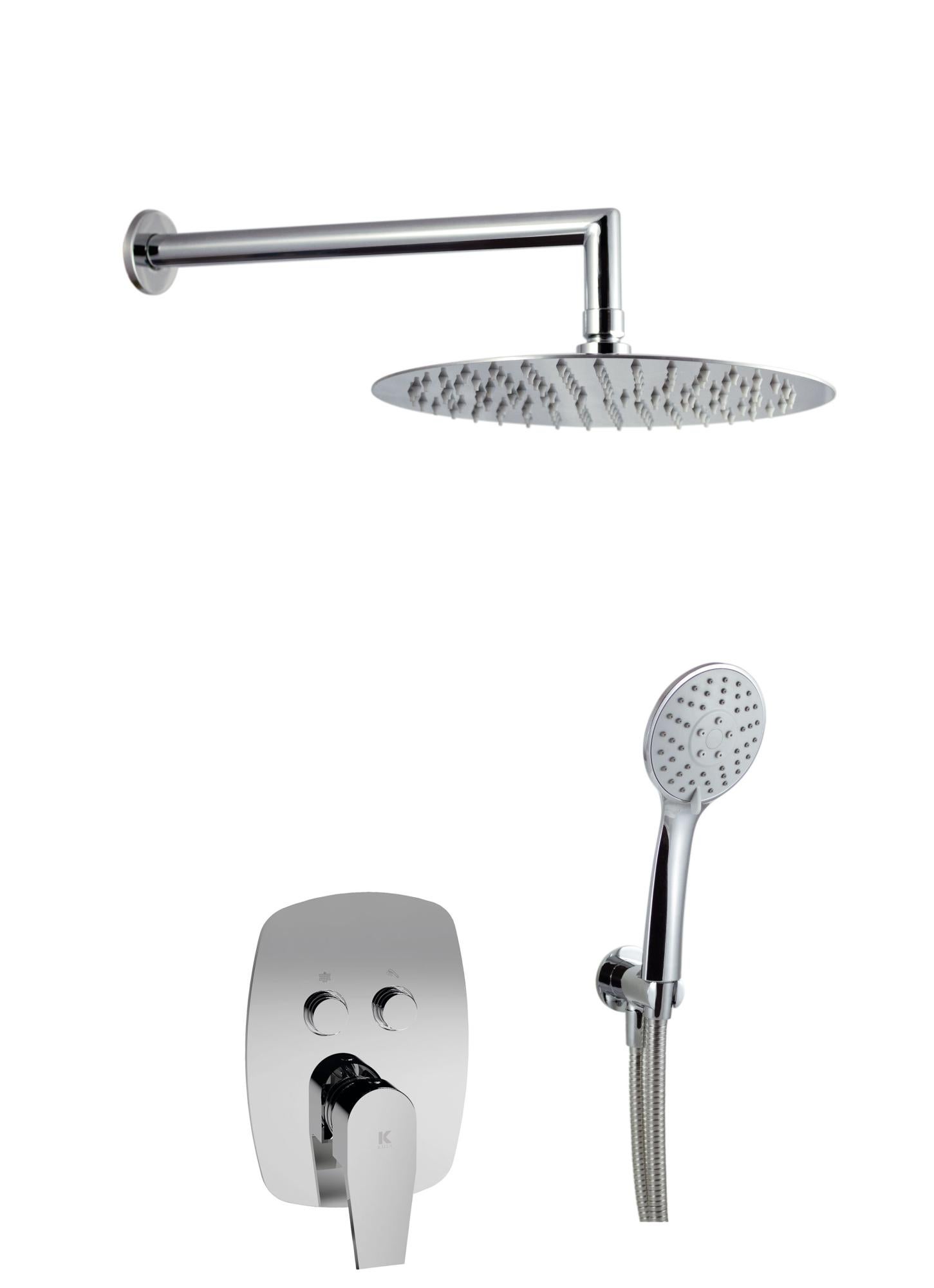 Ensemble de douche encastré 2 voies avec boutonpoussoir ARVET mural KÄLLA Leroy Merlin