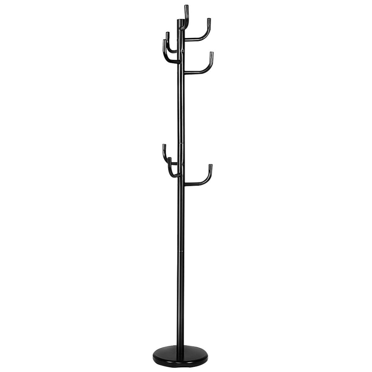 Porte-manteau Sur Pied En Forme De Z - Métal Et Base En Pierre, 175 Cm, Design Moderne Pour Entrée Ou Chambre
