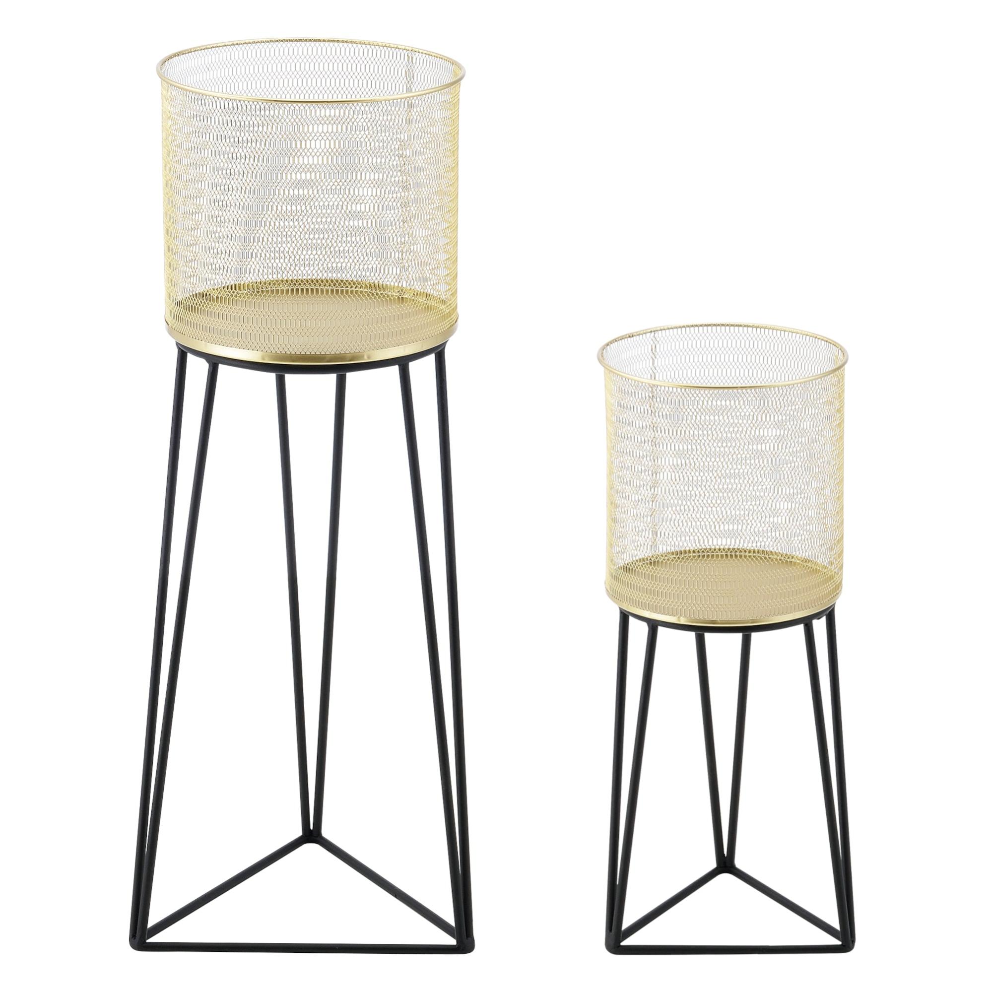 Lot de 2 supports de plante cachepot pot de fleur bac à fleurs vase