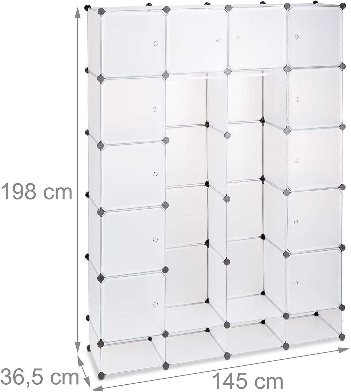 Étagère cubes rangement penderie armoire 18 compartiments plastique