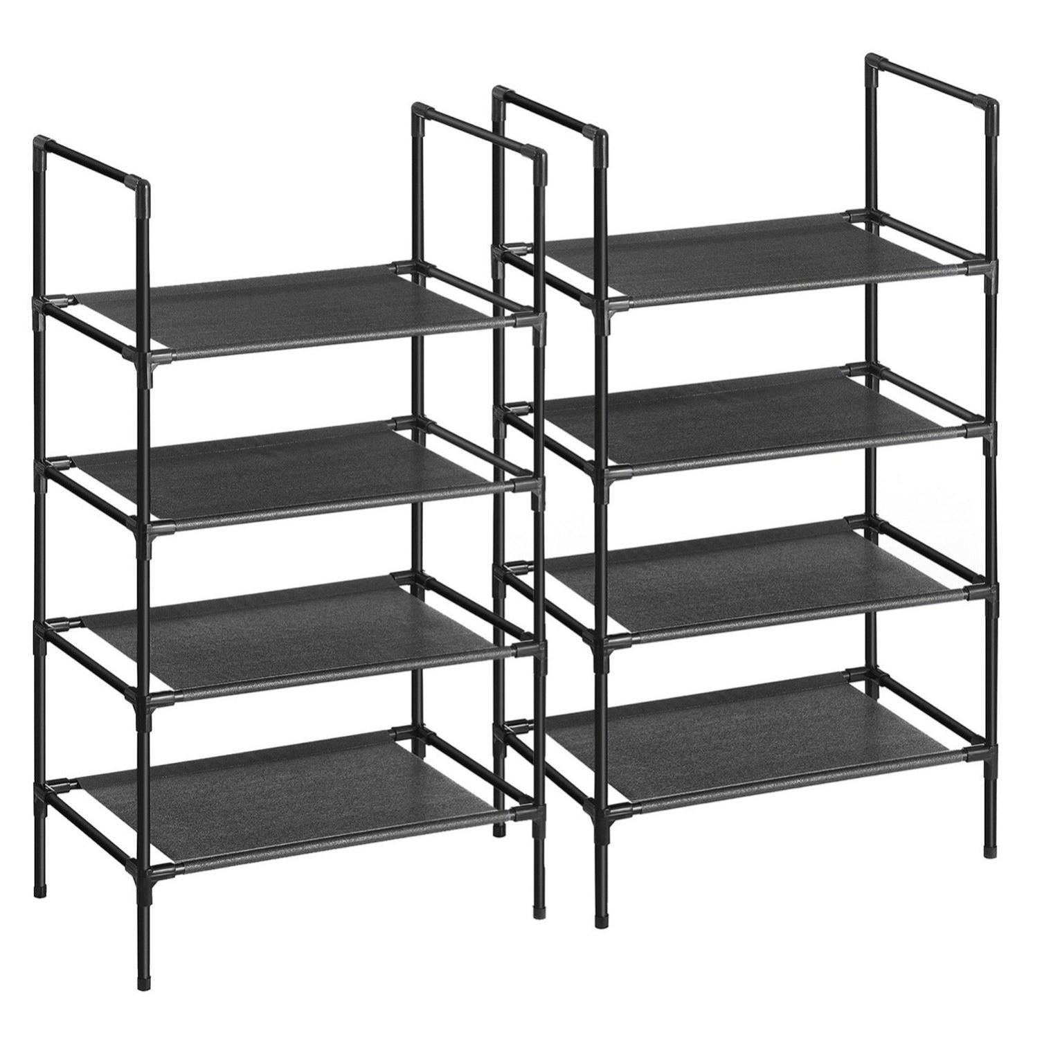 Étagère à chaussures à 4 éniveaux lot de 2 portechaussures rangement