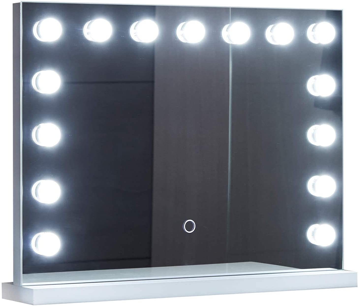 Meuble de toilette à LED réglable sur table ou mural très fin avec  éclairage Miroir Hollywood avec lumières et 3 modes d'éclairage couleur et  Chargement par port USB - Chine Miroir Hollywood