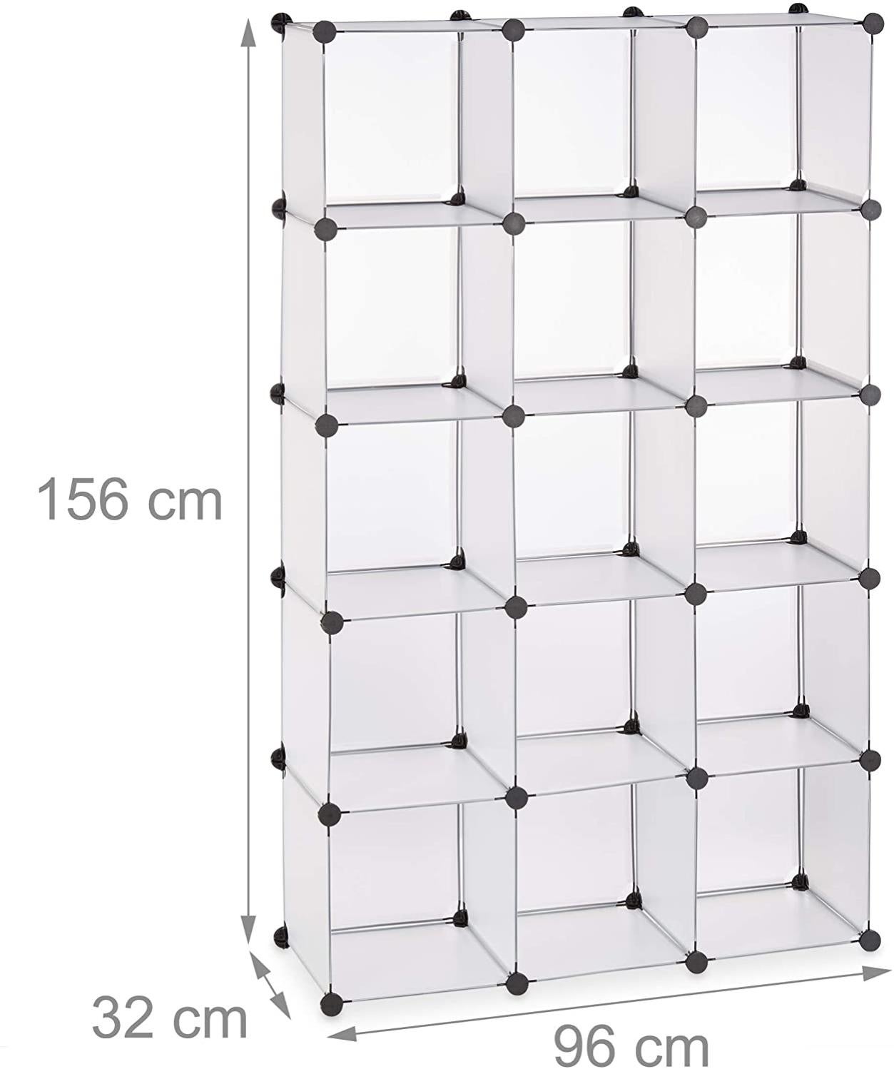 Étagère cubes rangement penderie armoire 15 casiers plastique