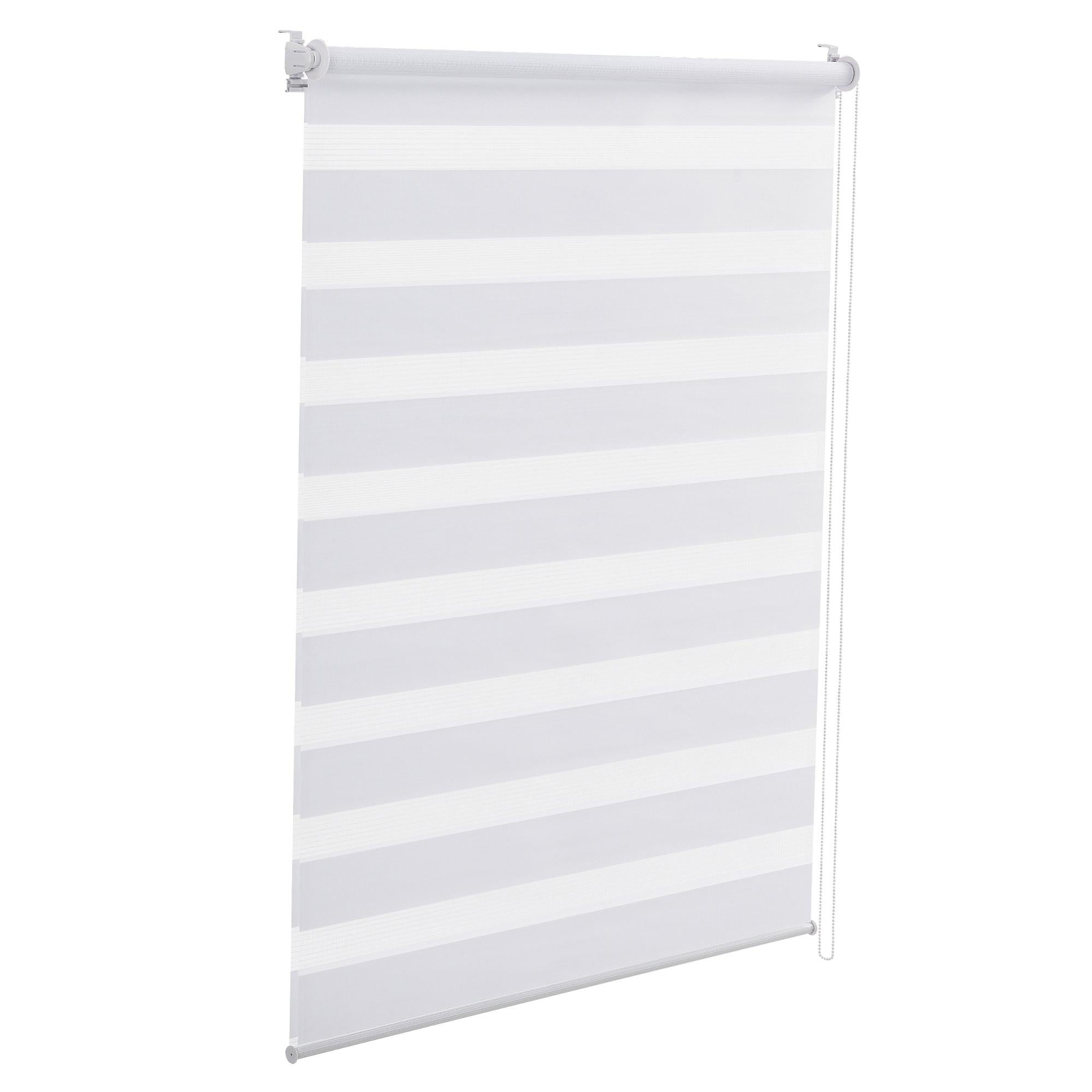 Store à enrouleur zèbre (50 x 150 cm) (blanc) store double protection