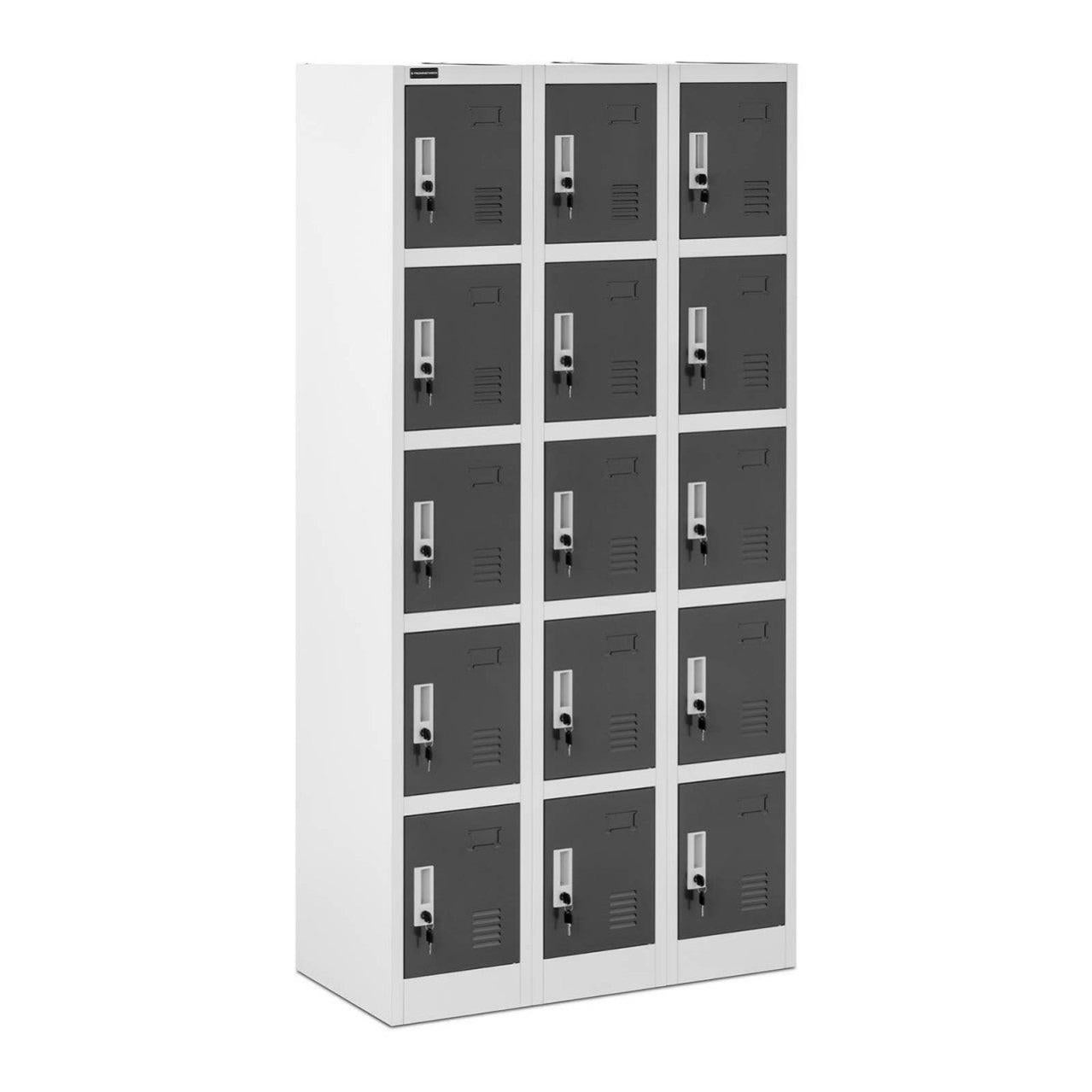 Armoire vestiaire 15 compartiments 180 cm gris 14_0000471 Leroy Merlin