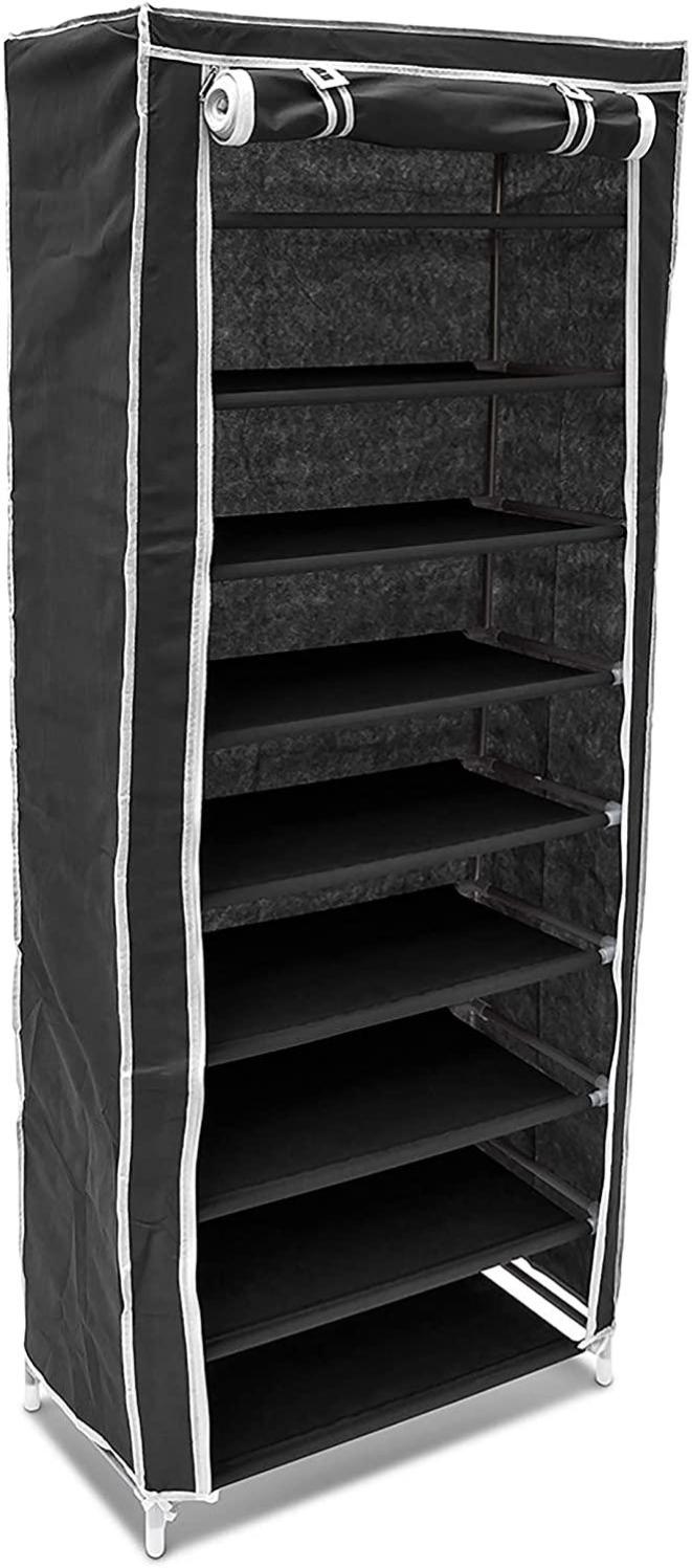 Armoire étagères à chaussures en tissu pliante 36 paires de chaussures noir 13_0000255_3 Leroy