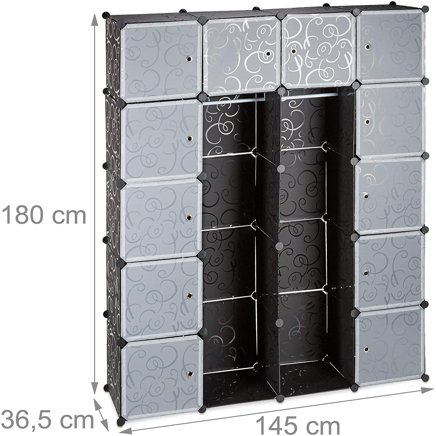 Étagère Cubes Rangement Penderie Armoire Plastique 14 Casiers 180