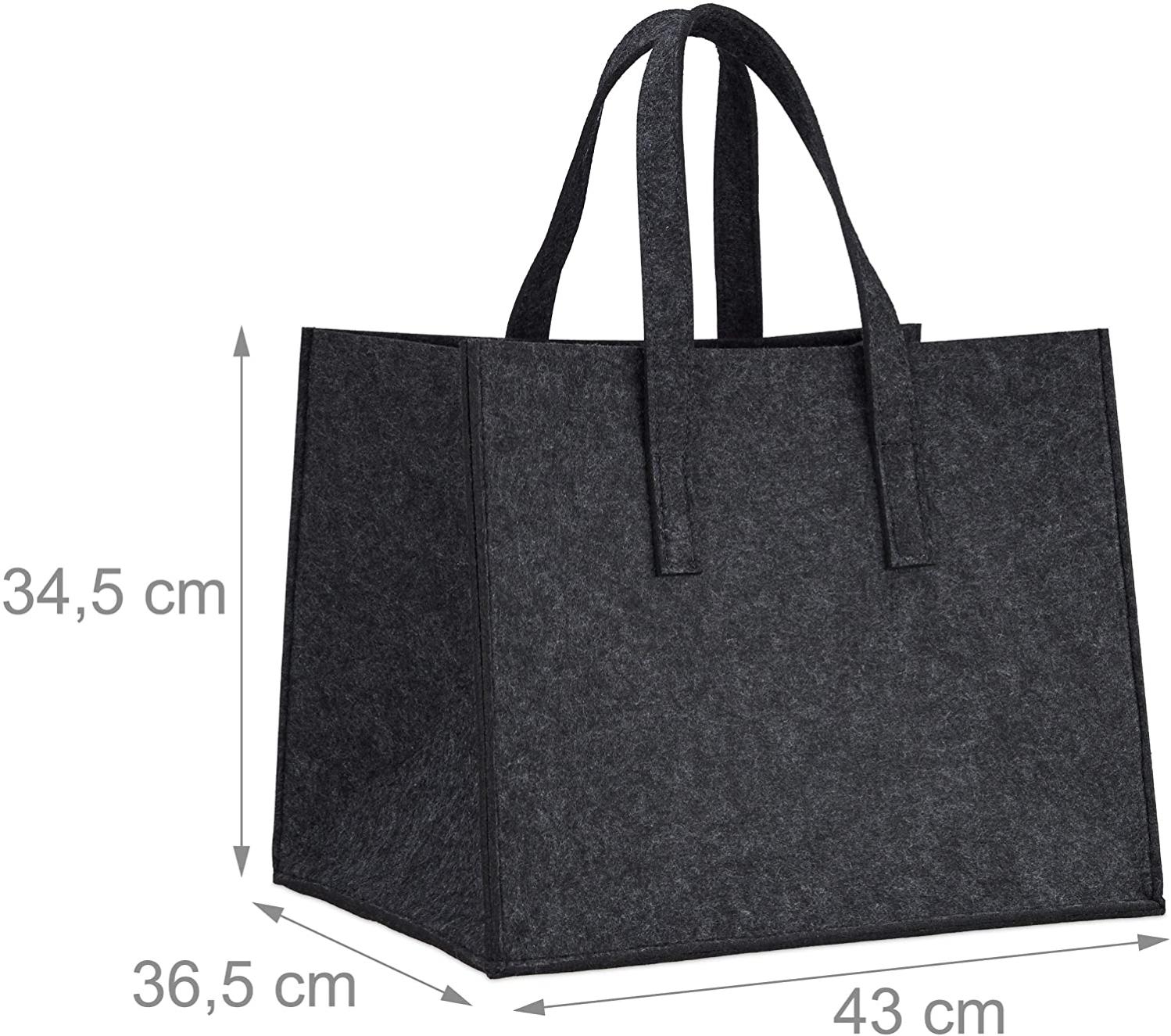 Panier à Bois En Feutre Pliable - Transport Bûches Cheminée - Poignées Renforcées - Taille 40x22x27cm à 55x40x32cm - 10