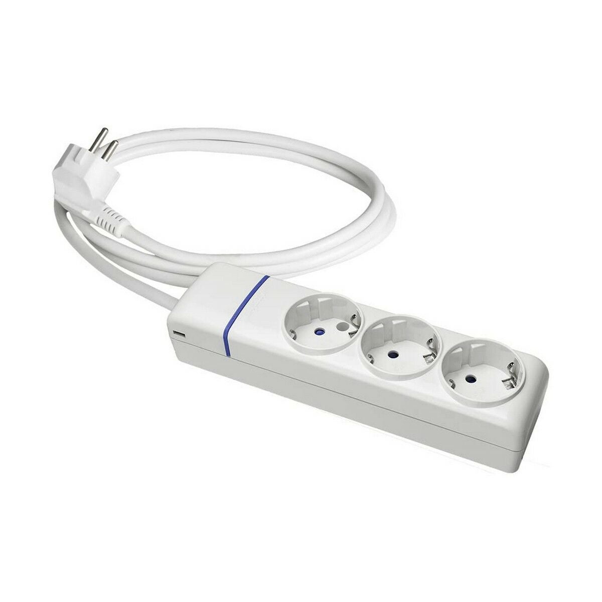 Garza Power - Regleta Base múltiple de 3 tomas con interruptor sin cable,  Color Blanco
