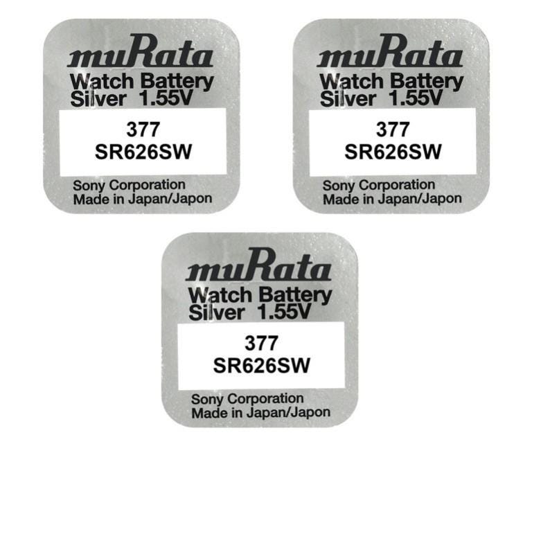 3 piles Murata Sony 377 SR626SW