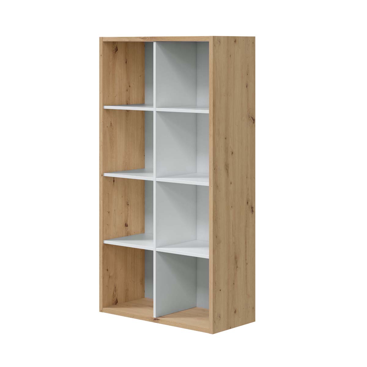 Libreria scaffale cubi rovere nodi bianco con ripiani 72 X 33 X 137 cm  studio salone camera 015419W
