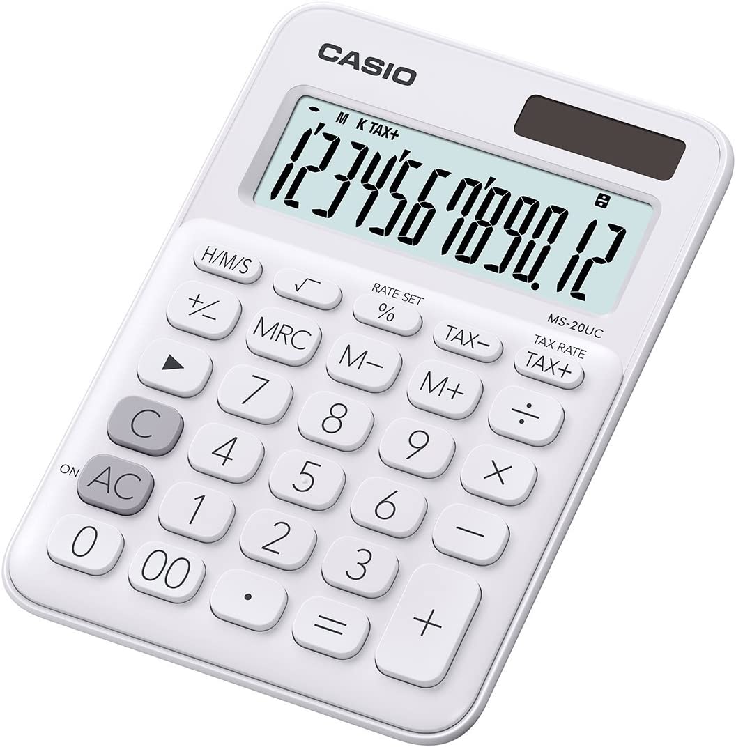 Casio MS-20UC-WE Calculatrice Bureau Calculatrice Basique Blanc | Leroy ...