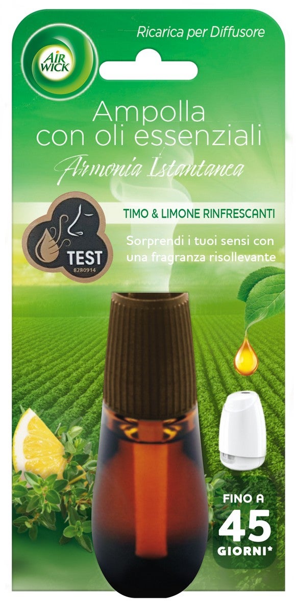 Ricarica Diffusore Olio Essenziale Air Wick Deodorante Ambiente Timo e  Limone 20 ml