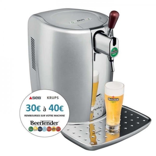 Tireuse à bière Beertender B95 KRUPS VB 5120 FR - Compatible fûts 5L  Beertender