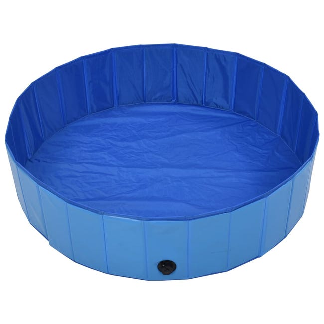 Piscine pliable pour chiens Bleu PVC 120 x 30 cm (Diamètre x H) -QUT