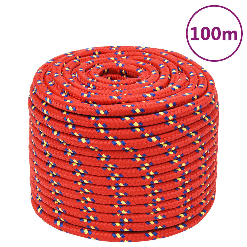 VidaXL Corda Nautica Rossa 14 mm 100 m in Polipropilene