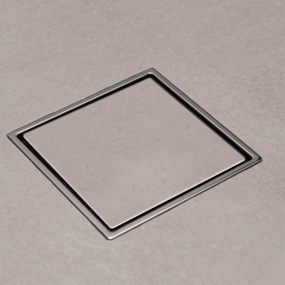 Scarico per doccia a filo pavimento con griglia in acciaio inox satinato  15x15 cm - Minorprezzo
