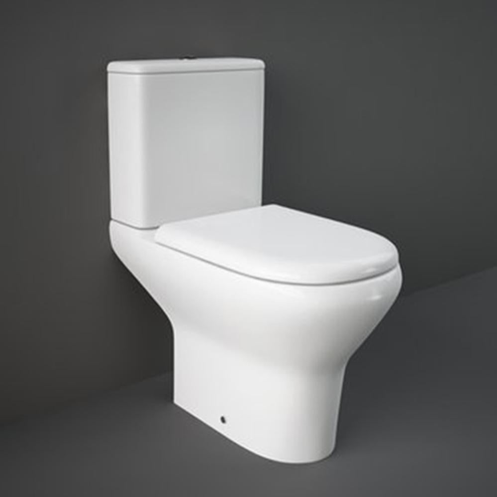 Vaso Monoblocco RIMLESS MORNING – Scarico A Pavimento Con Cassetta In Ceramica E Copriwater Termoindurente – Bianco Lucido 36,5x66x42 Cm