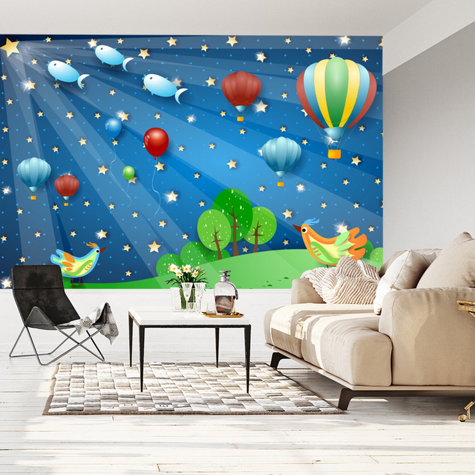 Carta Da Parati Per I Bambini - Notte Magica- Dimensione: 152.5x104 cm