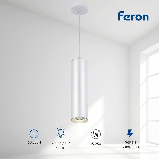 Feron Aplique LED Superficie, Focos LED Techo, Focos LED Interior  800LM, Bombilla 10W 4000k