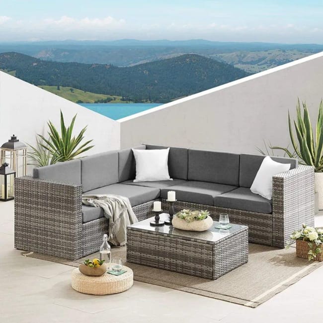 Sofa Rinconera de Ratan PE. Modelo XS MS007 1 Muebles de Jardin y