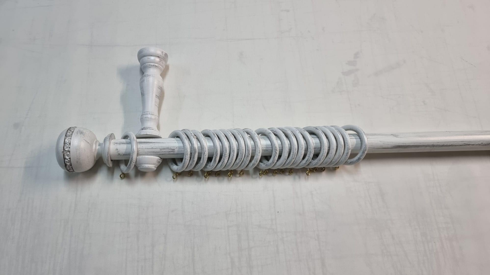 Bastone Per Tende In Legno Noce 35mm - Lunghezza Personalizzabile Fino 300cm - Con Anelli E Staffe - Foto 13