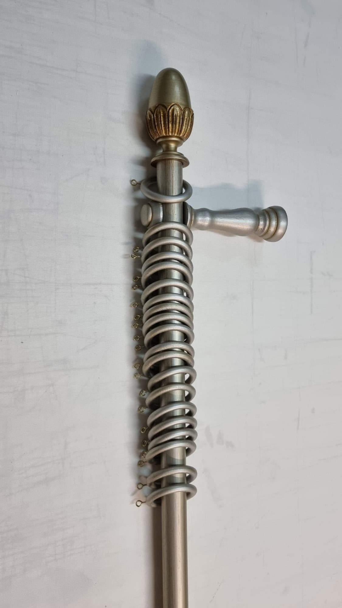 Binario cordone per tenda, dritto, grigio / argento, in alluminio, 25