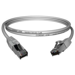 Câble RJ45 plat Catégorie 6 U/FTP blindé - Blanc - 1m - Achat / Vente sur