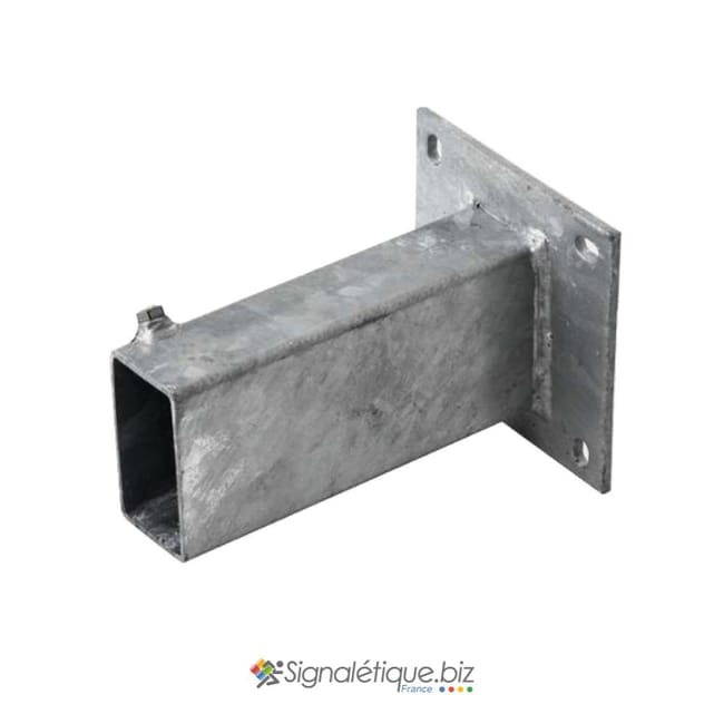 Platine galvanisée pour poteau bois sales