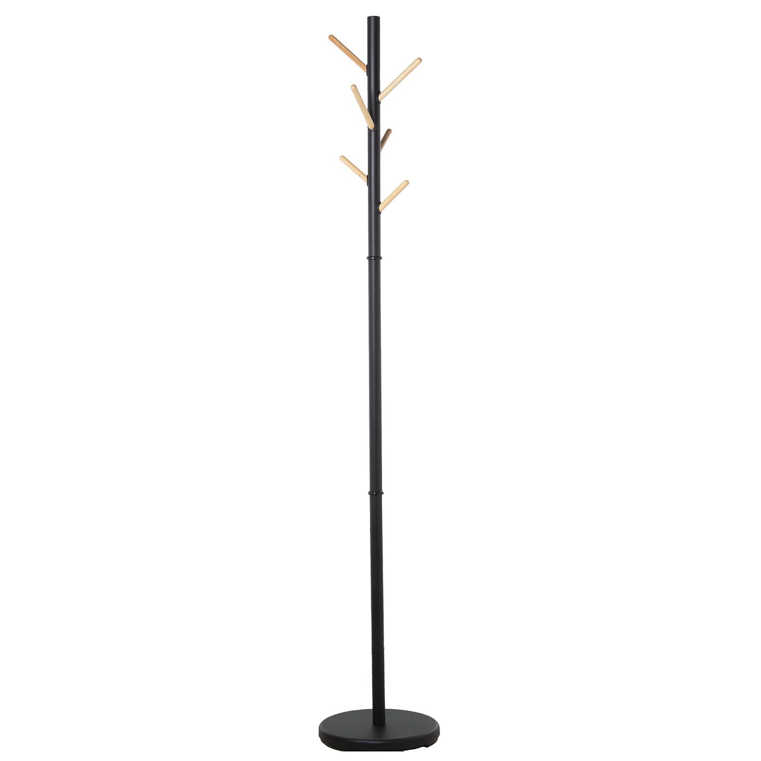 Perchero de pie de bambú con 8 ganchos HOMCOM Ø37,8x175,6 cm natural