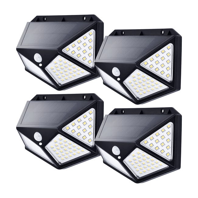 Pack de 4 Apliques Luces Solares con Detector de Movimiento para Exterior  LED 3 Modos Impermeable Lámpara de Pared Jardín Patio Valla Garaje | Leroy  Merlin