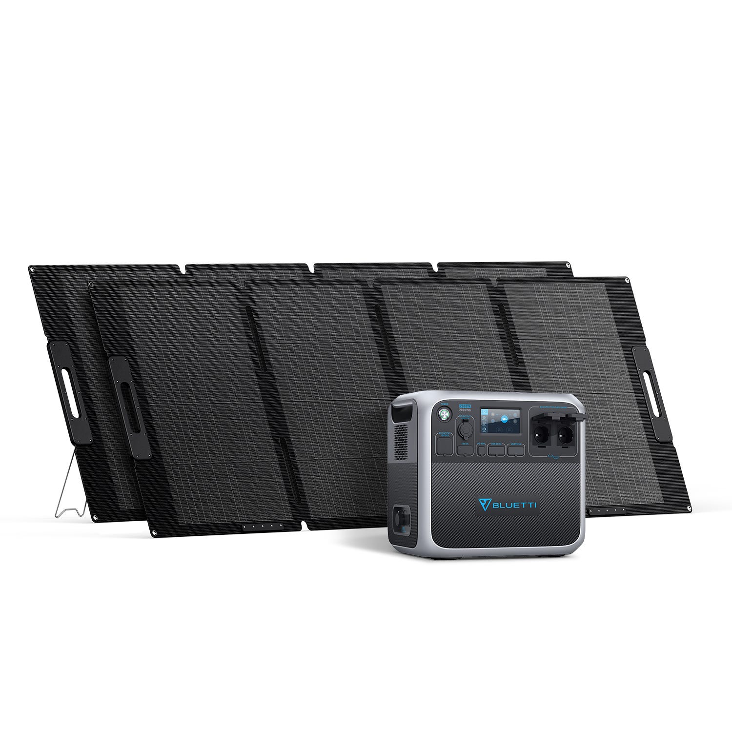 Groupe électrogène BLUETTI 2000Wh/2000W Gris AC200P Génerateur solaire avec  3xPV200 panneaux solaires monocristallins de 200W chacun - Équipements  électriques - Achat & prix