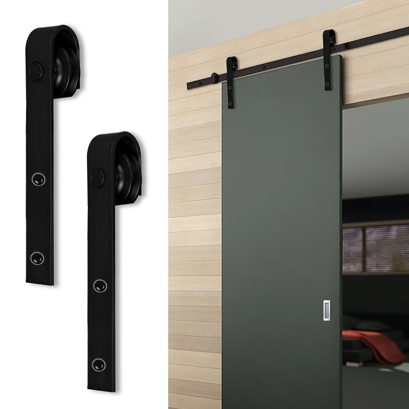 Sistema di porte scorrevoli Set di accessori per binari a pavimento in  legno Binario per porte a rulli in vetro 150kg Pfeil 363cm