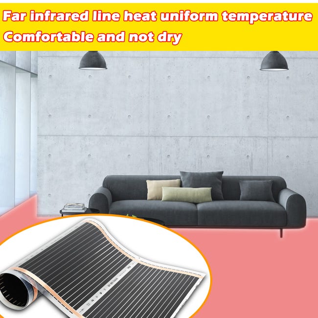 Lámina de calefacción por infrarrojos suelo radiante eléctrico 50x200cm Set  220 W/M² suelo radiante 1 m²