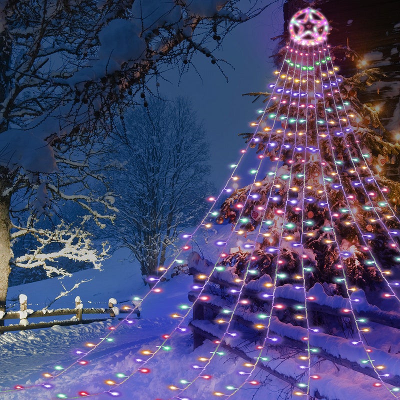 Cadre Photo Entre Les Décorations De Noël Et Les Guirlandes Lumineuses