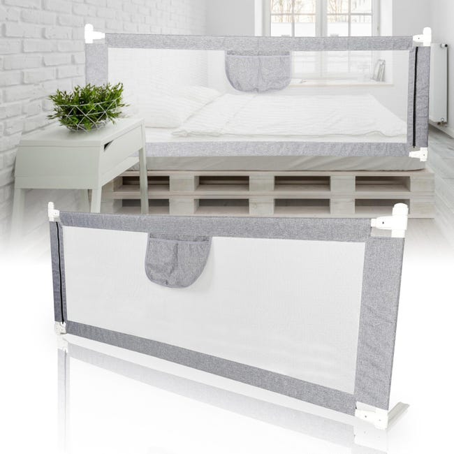Costway Sponda per il letto 120 cm pieghevole, Sbarra per culla convertibile per letto singolo matrimoniale, Grigio Costway Sponda per il letto 120 cm pieghevole, Sbarra per culla convertibile per letto singolo matrimoniale, Grigio
